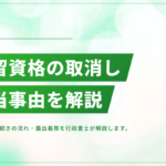 在留資格が取り消される6つのケースと対処法｜行政書士が解説